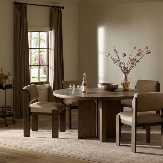 Ernest Round Dining Table - Shale Grey Oak Veneer