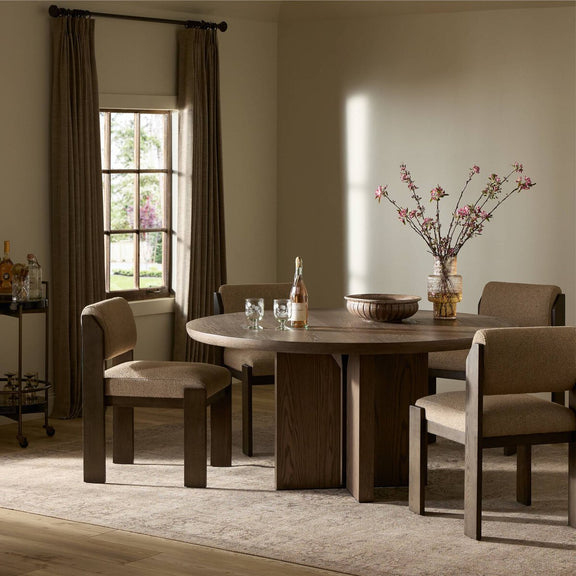 Ernest Round Dining Table - Shale Grey Oak Veneer