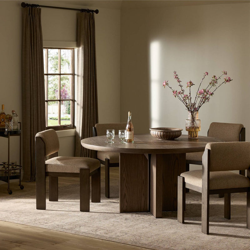 Ernest Round Dining Table - Shale Grey Oak Veneer