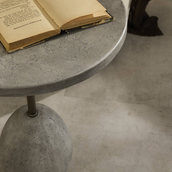 Emens Outdoor End Table - Aged Smoke Concrete