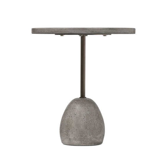 Emens Outdoor End Table - Aged Smoke Concrete