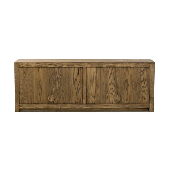 Bedford Media Console - Warm Natural Oak Veneer