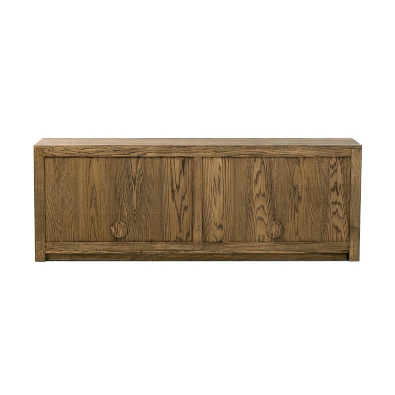 Bedford Media Console - Warm Natural Oak Veneer