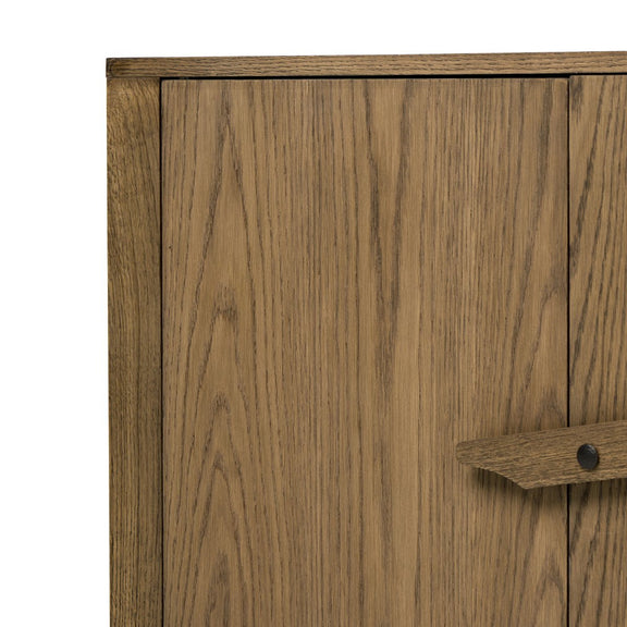 Bedford Media Console - Warm Natural Oak Veneer