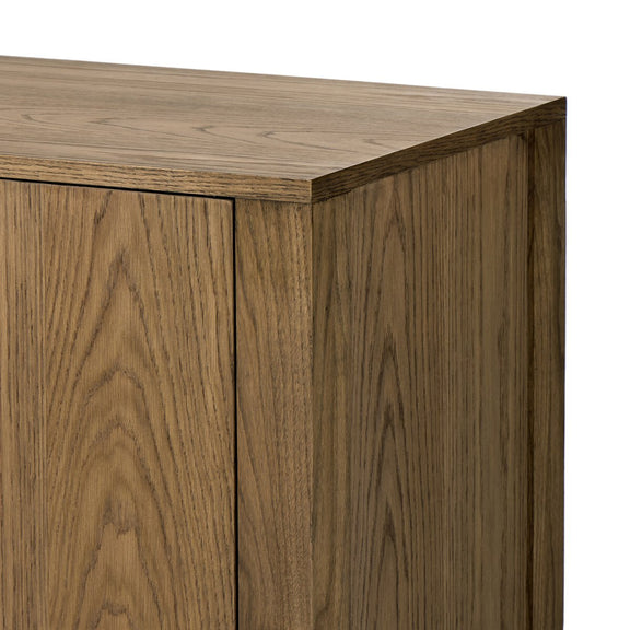 Bedford Media Console - Warm Natural Oak Veneer