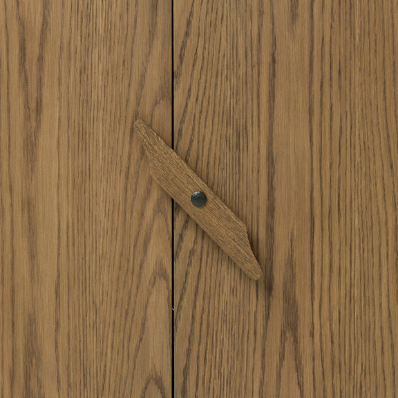 Bedford Media Console - Warm Natural Oak Veneer