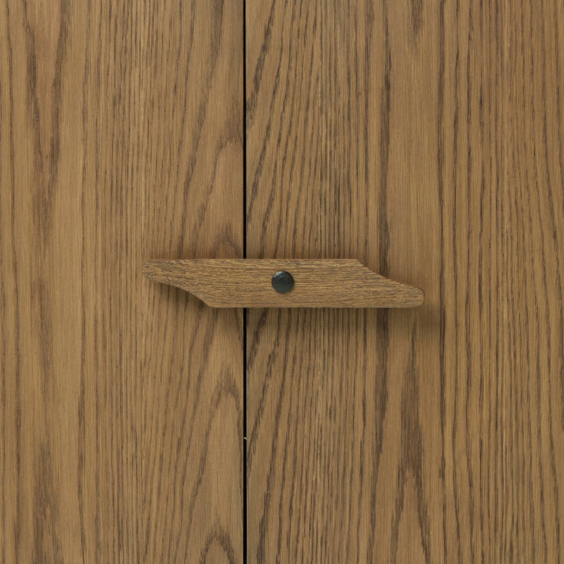 Bedford Media Console - Warm Natural Oak Veneer