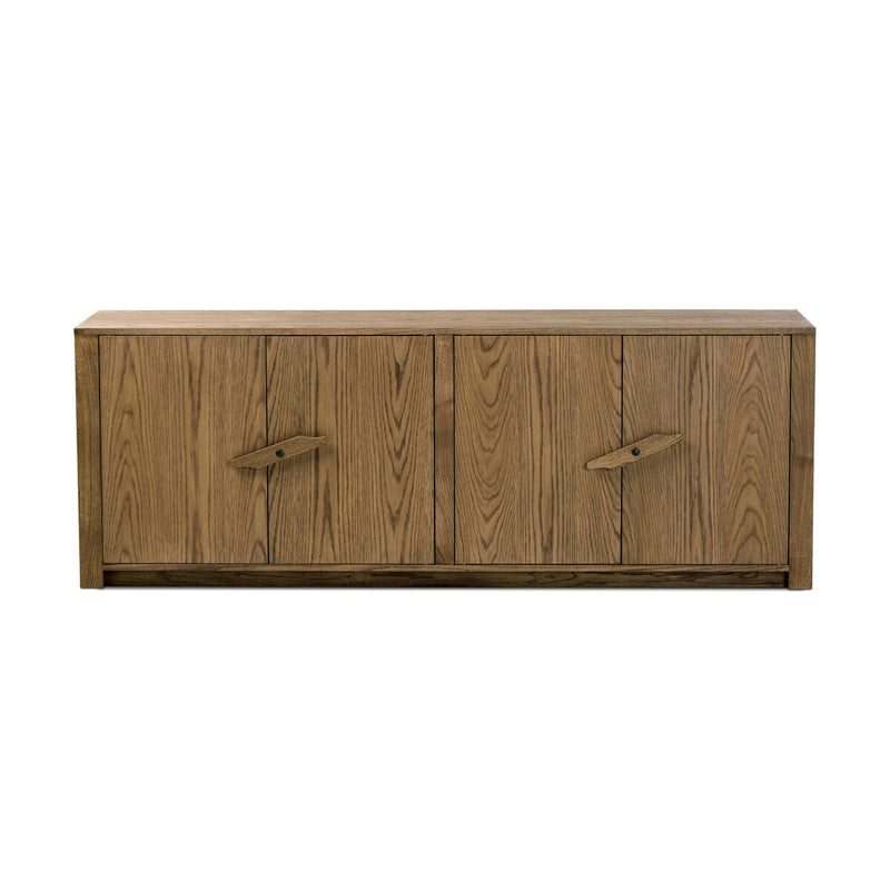 Bedford Media Console - Warm Natural Oak Veneer