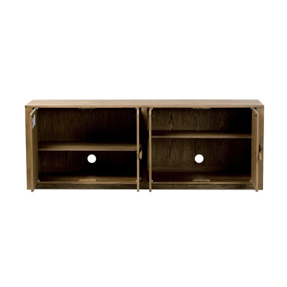 Bedford Media Console - Warm Natural Oak Veneer