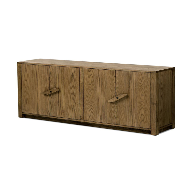 Bedford Media Console - Warm Natural Oak Veneer