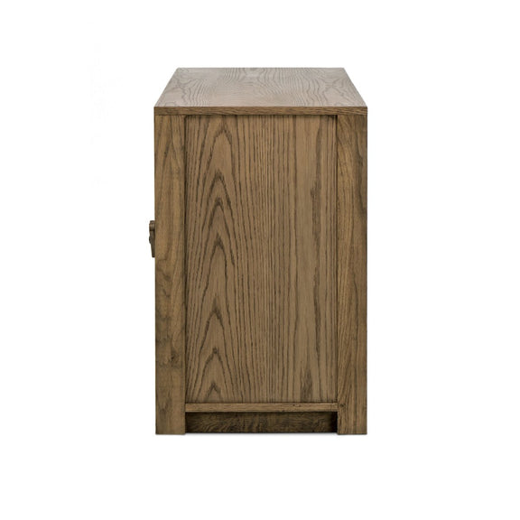 Bedford Media Console - Warm Natural Oak Veneer