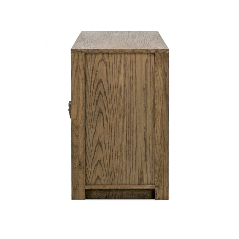 Bedford Media Console - Warm Natural Oak Veneer