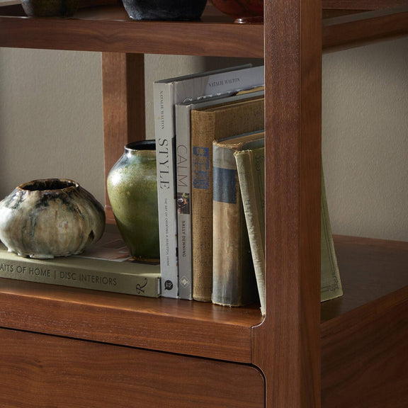 Hawkes Bookcase - Dark Walnut Solid