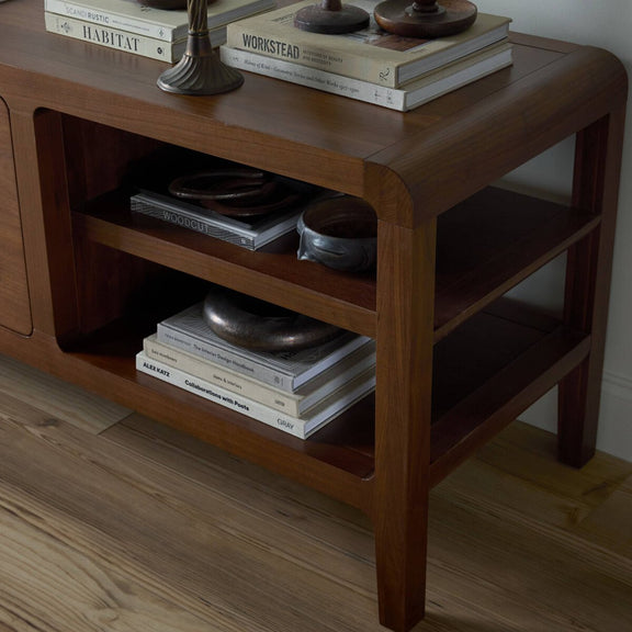 Hawkes Media Console - Dark Walnut Solid