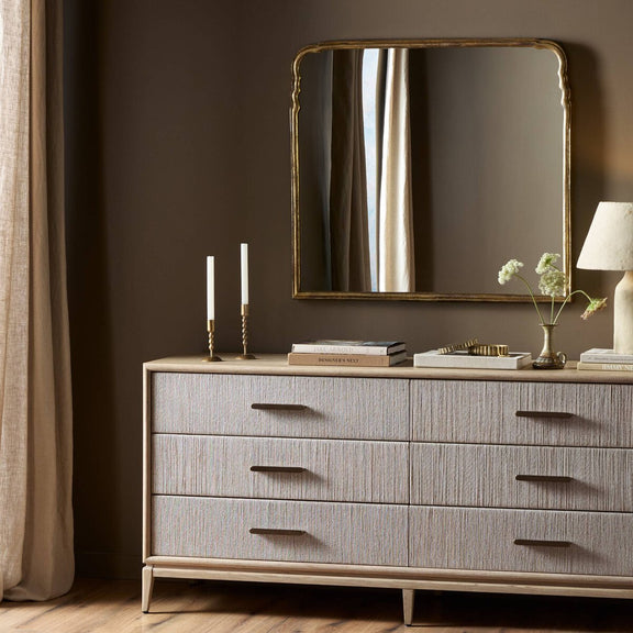 Loire Mantel Mirror - Antiqued Gold Leaf