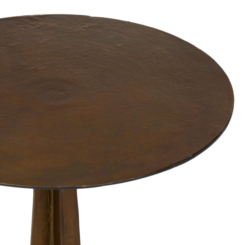 Malloy Outdoor End Table - Antiqued Brass Aluminum