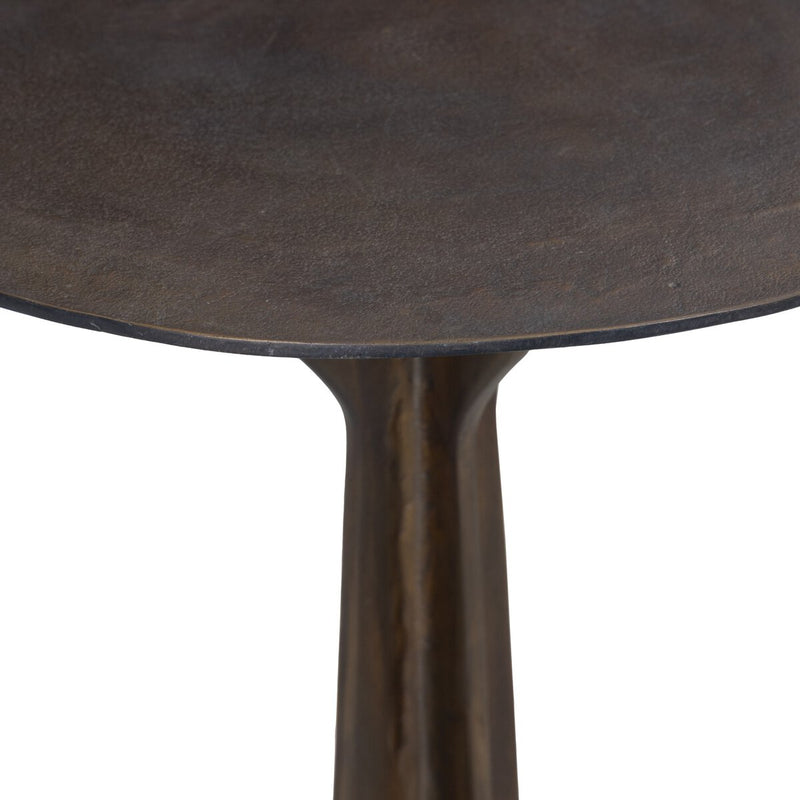Malloy Outdoor End Table - Antiqued Brass Aluminum