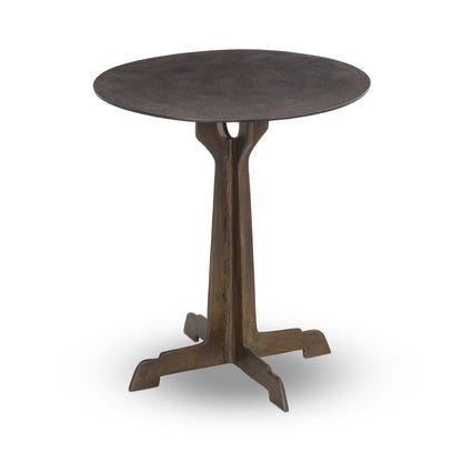 Malloy Outdoor End Table - Antiqued Brass Aluminum