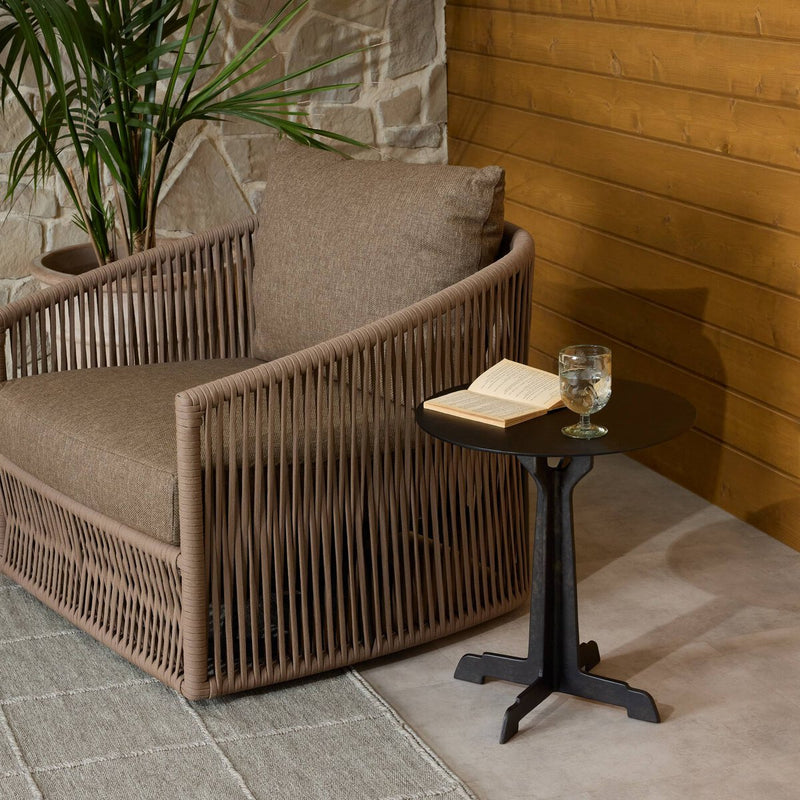 Malloy Outdoor End Table - Distressed Bronze