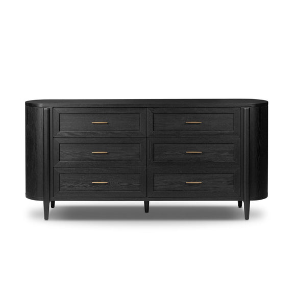 Tolle 6 Drawer Dresser - Drifted Matte Black Veneer