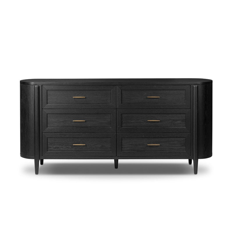 Tolle 6 Drawer Dresser - Drifted Matte Black Veneer