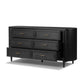 Tolle 6 Drawer Dresser - Drifted Matte Black Veneer