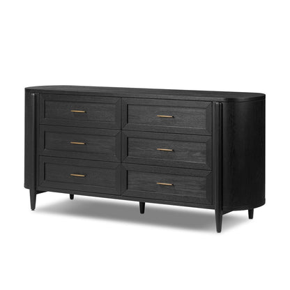 Tolle 6 Drawer Dresser - Drifted Matte Black Veneer
