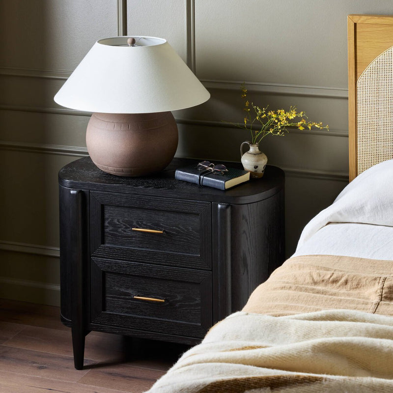 Tolle Nightstand - Drifted Matte Black Veneer