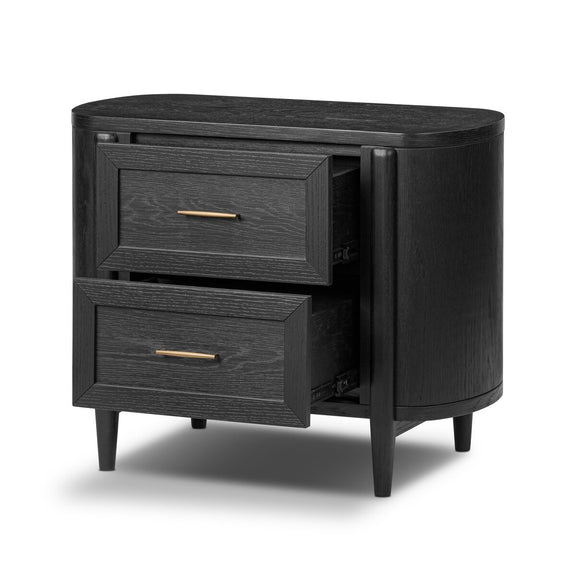 Tolle Nightstand - Drifted Matte Black Veneer