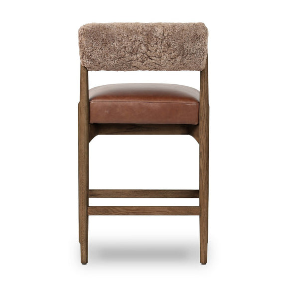 Jazelle Bar + Counter Stool - Taupe Shearling