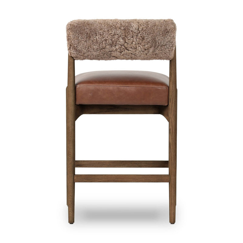 Jazelle Bar + Counter Stool - Taupe Shearling