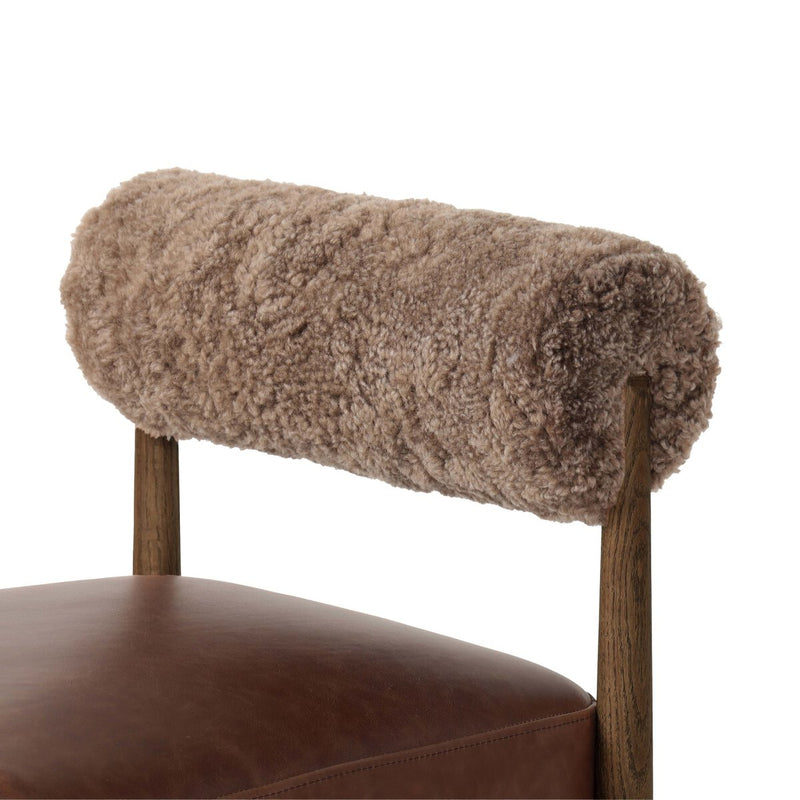 Jazelle Bar + Counter Stool - Taupe Shearling