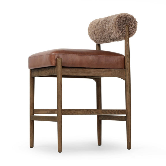 Jazelle Bar + Counter Stool - Taupe Shearling