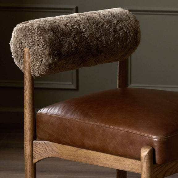 Jazelle Bar + Counter Stool - Taupe Shearling