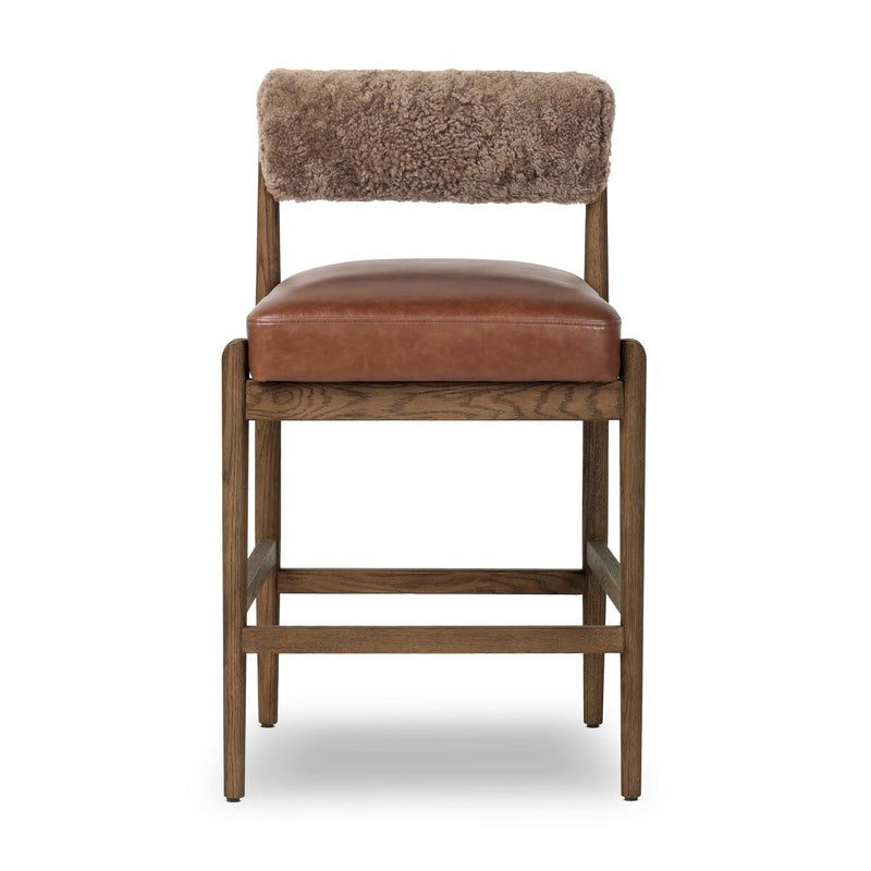 Jazelle Bar + Counter Stool - Taupe Shearling