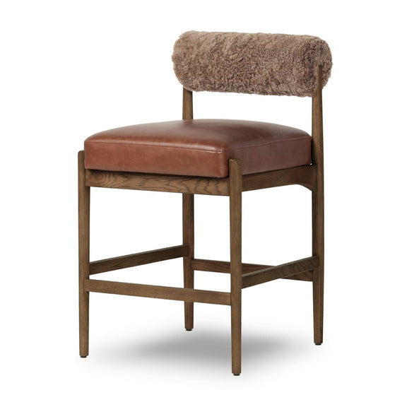 Jazelle Bar + Counter Stool - Taupe Shearling