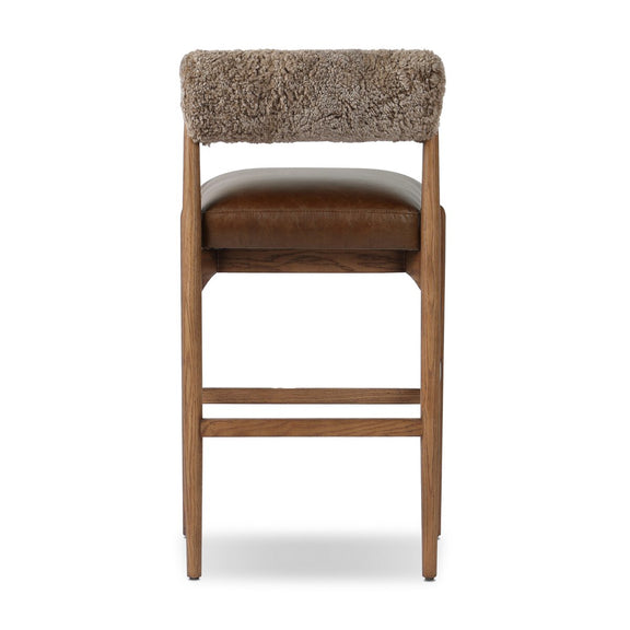 Jazelle Bar + Counter Stool - Taupe Shearling