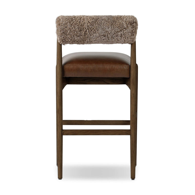 Jazelle Bar + Counter Stool - Taupe Shearling