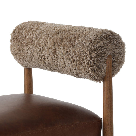 Jazelle Bar + Counter Stool - Taupe Shearling