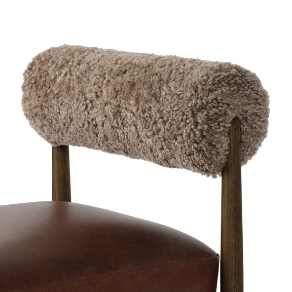 Jazelle Bar + Counter Stool - Taupe Shearling