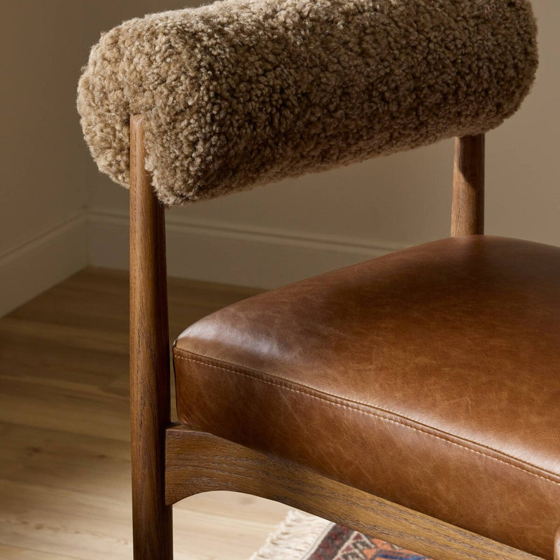 Jazelle Bar + Counter Stool - Taupe Shearling