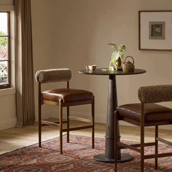 Jazelle Bar + Counter Stool - Taupe Shearling