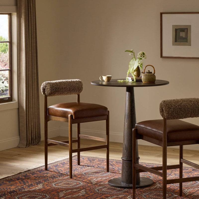 Jazelle Bar + Counter Stool - Taupe Shearling