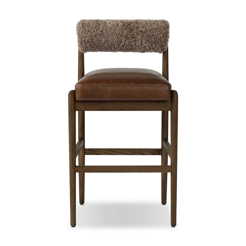 Jazelle Bar + Counter Stool - Taupe Shearling
