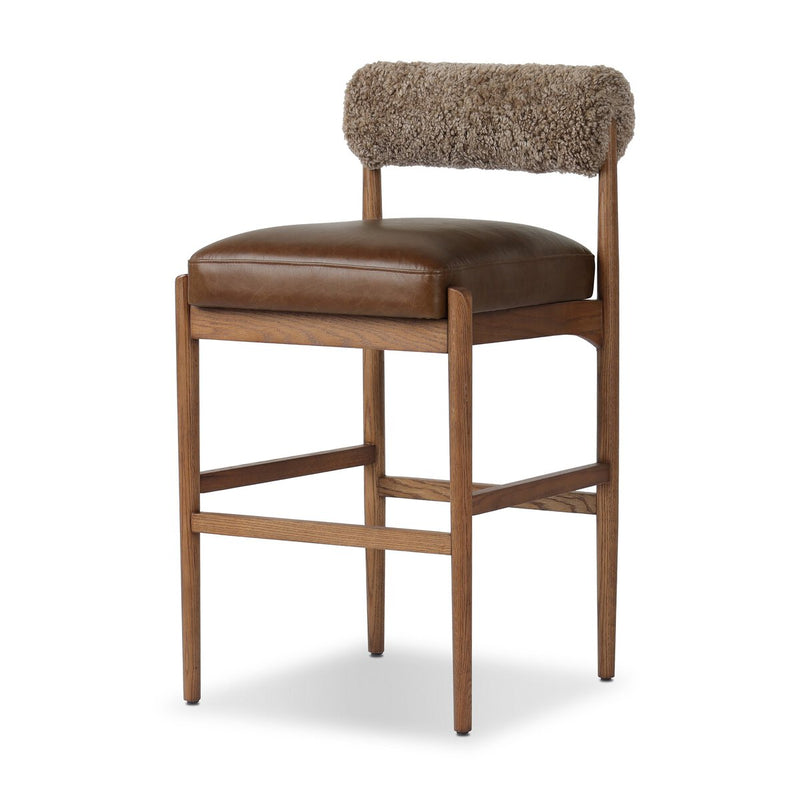 Jazelle Bar + Counter Stool - Taupe Shearling