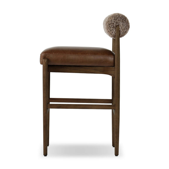 Jazelle Bar + Counter Stool - Taupe Shearling