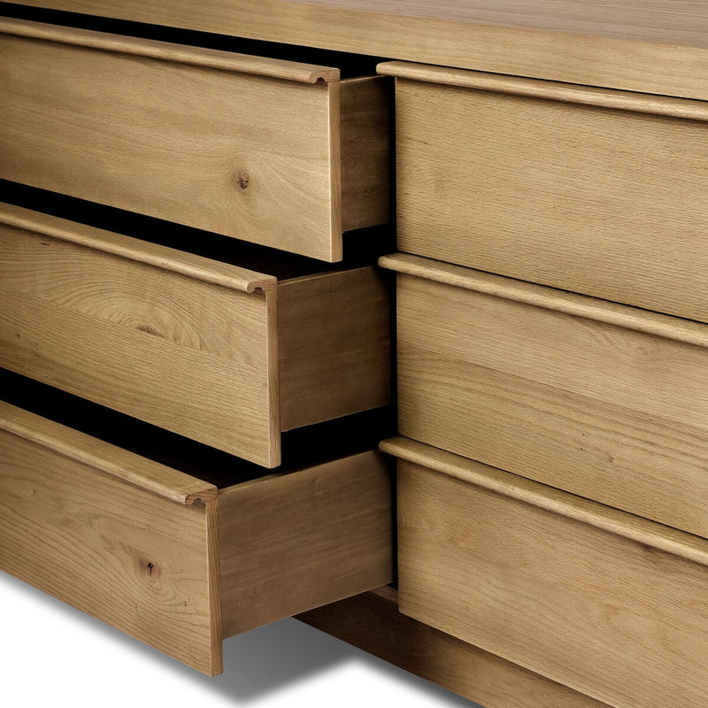 Aramis 6 Drawer Dresser - Sandy Oak Resawn