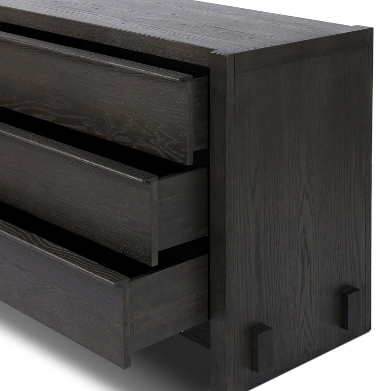 Aramis 6 Drawer Dresser - Smoked Black Resawn