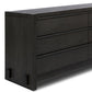 Aramis 6 Drawer Dresser - Smoked Black Resawn