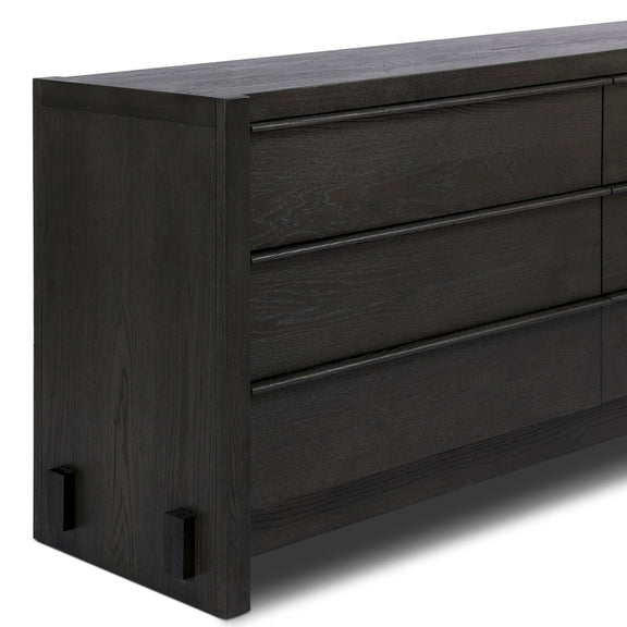 Aramis 6 Drawer Dresser - Smoked Black Resawn